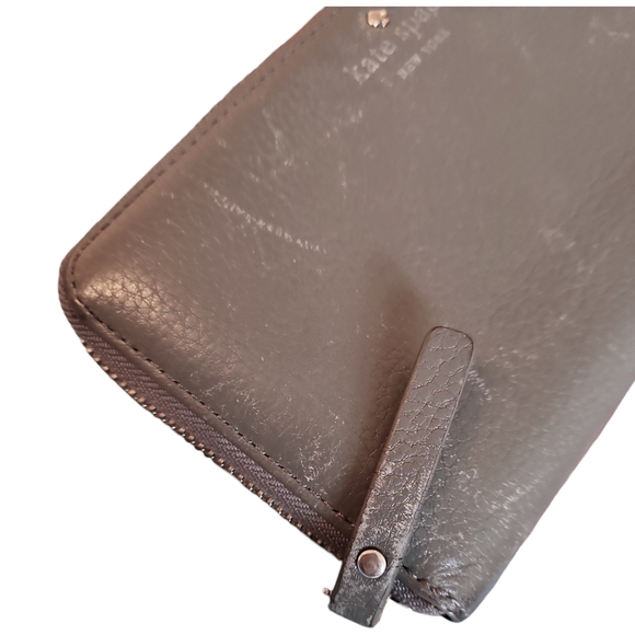 Kate Spade Accordion Style Long Leather Wallet, Vintage, Charcoal Grey - Picture 10 of 12
